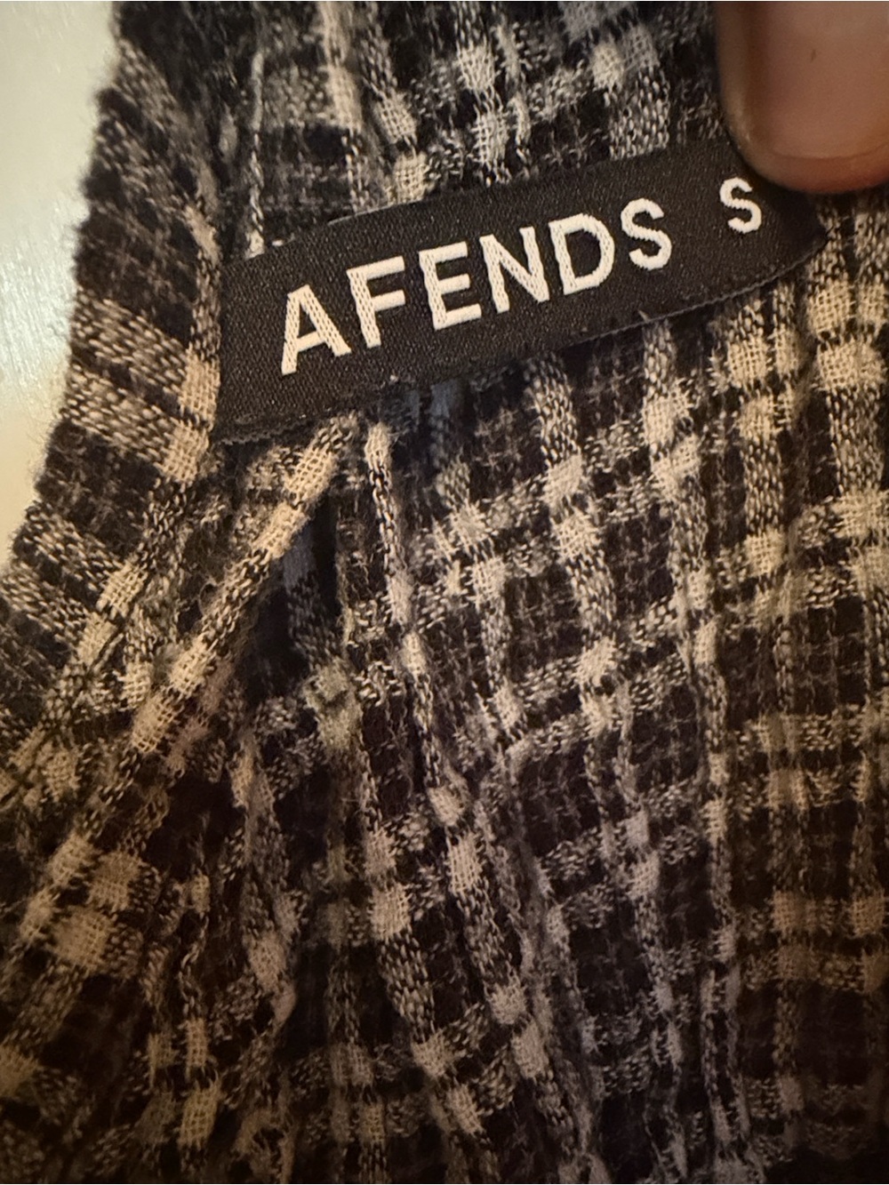 AFENDS Asta Tully Seersucker Maxi Dress, Steel Check, Size Small - Picture 3 of 4